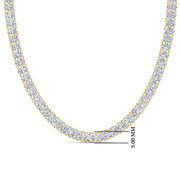 30 Ct Classic Oval Shaped Diamond Tennis Necklace