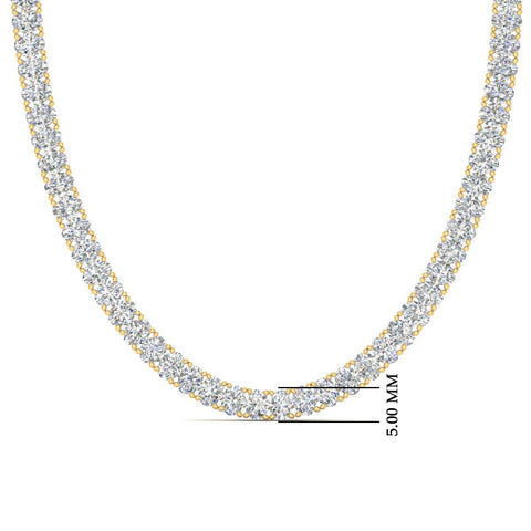 30 Ct Classic Oval Shaped Diamond Tennis Necklace