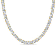 30 Ct Classic Oval Shaped Diamond Tennis Necklace