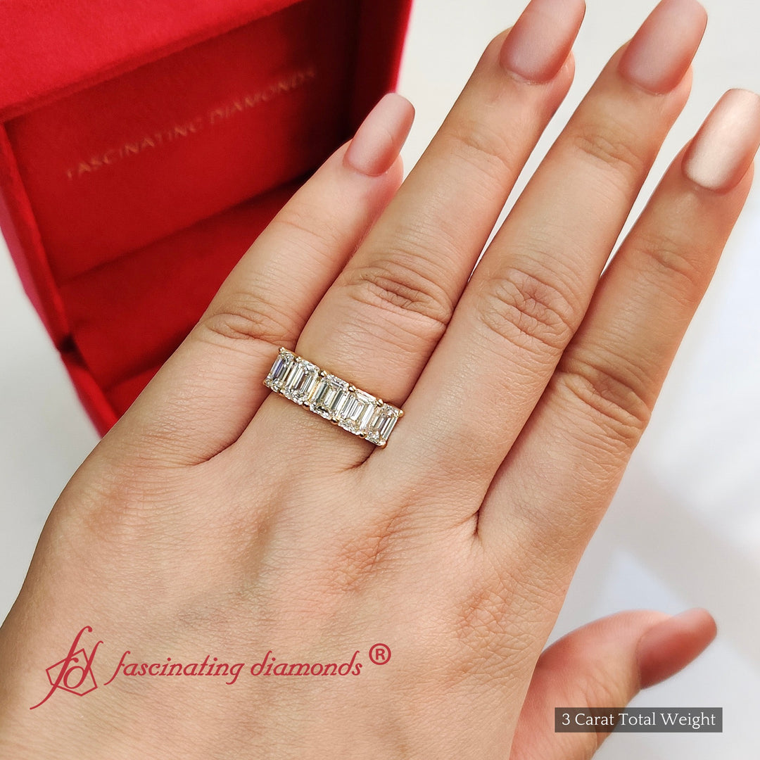 Emerald Cut Five Stone Diamond Anniversary Ring