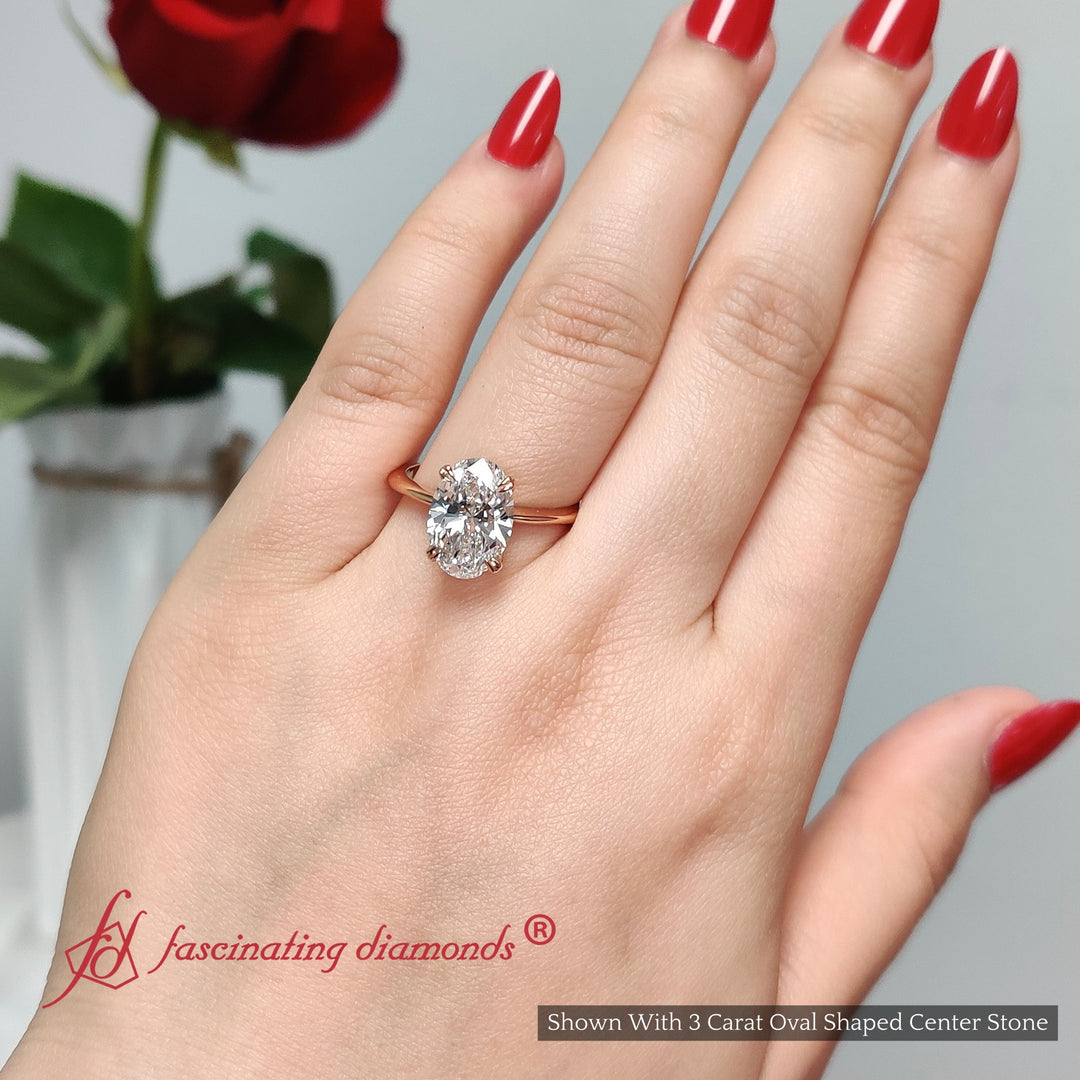 Solitaire Knife Edge Engagement Ring