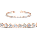 Thumbnail 11 - 4-40-ct-heart-shaped-diamond-bezel-tennis-bracelet-in-rose-gold-fdbrc10581htangle2-4-40-ct-nl-rg