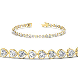 4.40 Ct. Heart Shaped Diamond Bezel Tennis Bracelet