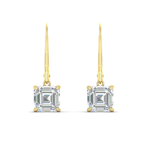 Asscher cut Leverback Drop Earrings