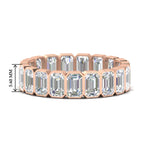 Load image into Gallery viewer, 4-carat-bezel-emerald-cut-eternity-diamond-wedding-band-in-rose-gold-FD-10417EMB-4.00CT-NL-RG-HW
