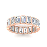 Load image into Gallery viewer, 4-carat-bezel-emerald-cut-eternity-diamond-wedding-band-in-rose-gold-FD-10417EMBANGLE5-4.00CT-NL-RG
