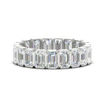 Load image into Gallery viewer, 4-carat-bezel-emerald-cut-eternity-diamond-wedding-band-in-white-gold-FD-10417EMB-4.00CT-NL-WG
