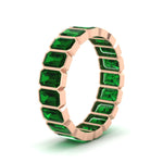 Load image into Gallery viewer, 4-carat-bezel-emerald-cut-eternity-emerald-wedding-band-in-rose-gold-FD-10417EMBGEMGRANGLE2-4.00CT-NL-RG
