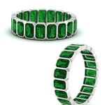 Load image into Gallery viewer, 4-carat-bezel-emerald-cut-eternity-emerald-wedding-band-in-white-gold-FD-10417EMBGEMGRANGLE3-4.00CT-NL-WG
