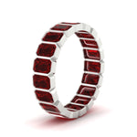Load image into Gallery viewer, 4-carat-bezel-emerald-cut-eternity-ruby-wedding-band-in-white-gold-FD-10417EMBGRUDRANGLE2-4.00CT-NL-WG
