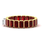 Load image into Gallery viewer, 4-carat-bezel-emerald-cut-eternity-ruby-wedding-band-in-yellow-gold-FD-10417EMBGRUDR-4.00CT-NL-YG-HW
