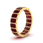 Load image into Gallery viewer, 4-carat-bezel-emerald-cut-eternity-ruby-wedding-band-in-yellow-gold-FD-10417EMBGRUDRANGLE2-4.00CT-NL-YG

