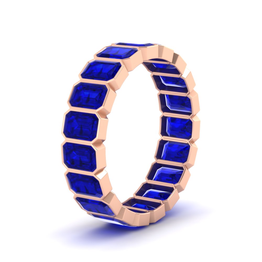 4-carat-bezel-emerald-cut-eternity-sapphire-wedding-band-in-rose-gold-FD-10417EMBGSABLANGLE2-4.00CT-NL-RG
