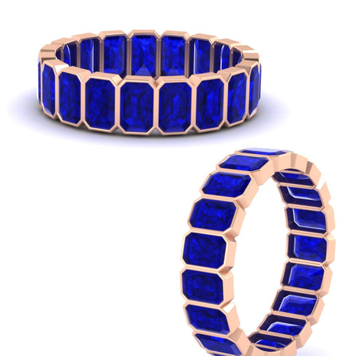 4-carat-bezel-emerald-cut-eternity-sapphire-wedding-band-in-rose-gold-FD-10417EMBGSABLANGLE3-4.00CT-NL-RG