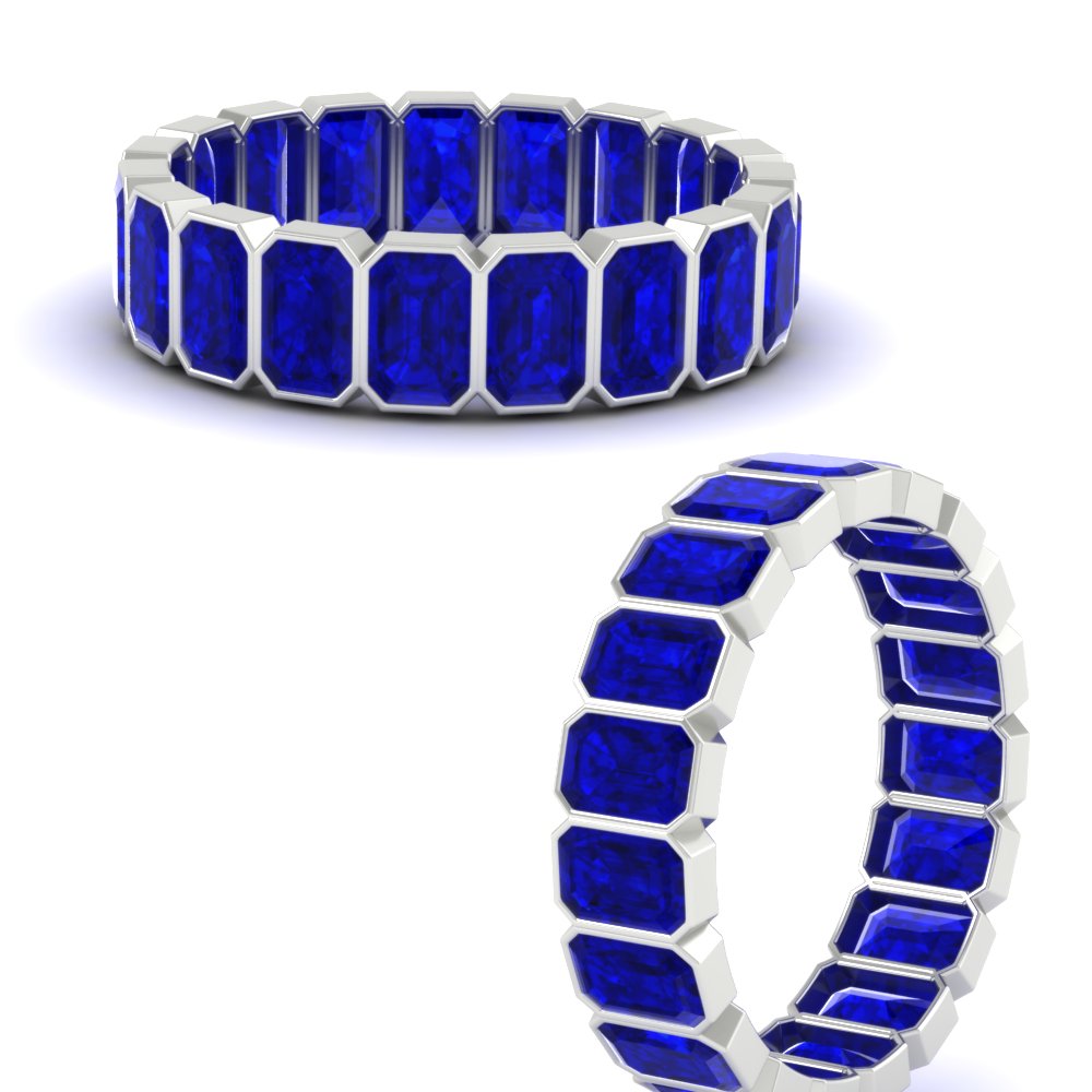 4-carat-bezel-emerald-cut-eternity-sapphire-wedding-band-in-white-gold-FD-10417EMBGSABLANGLE3-4.00CT-NL-WG