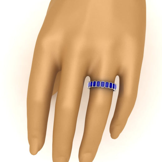4-carat-bezel-emerald-cut-eternity-sapphire-wedding-band-in-white-gold-FD-10417EMBGSABLHAND-4.00CT-NL-WG