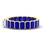 Load image into Gallery viewer, 4-carat-bezel-emerald-cut-eternity-sapphire-wedding-band-in-yellow-gold-FD-10417EMBGSABL-4.00CT-NL-YG-HW
