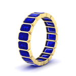 Load image into Gallery viewer, 4-carat-bezel-emerald-cut-eternity-sapphire-wedding-band-in-yellow-gold-FD-10417EMBGSABLANGLE2-4.00CT-NL-YG
