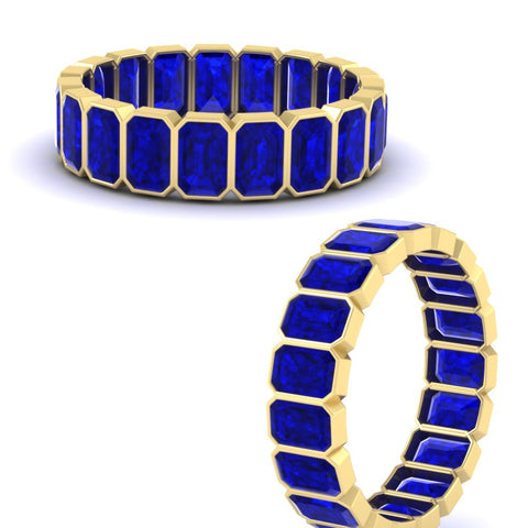 4-carat-bezel-emerald-cut-eternity-sapphire-wedding-band-in-yellow-gold-FD-10417EMBGSABLANGLE3-4.00CT-NL-YG
