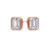 Load image into Gallery viewer, 4-carat-bezel-stud-earring-emerald-diamond-in-rose-gold-FD-EAR10516EM-4.00CT-NL-RG.jpg?v=1764054158