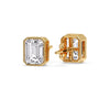 Load image into Gallery viewer, 4-carat-bezel-stud-earring-emerald-diamond-in-yellow-gold-FD-EAR10516EMANGLE3-4.00CT-NL-YG.jpg?v=1764054158
