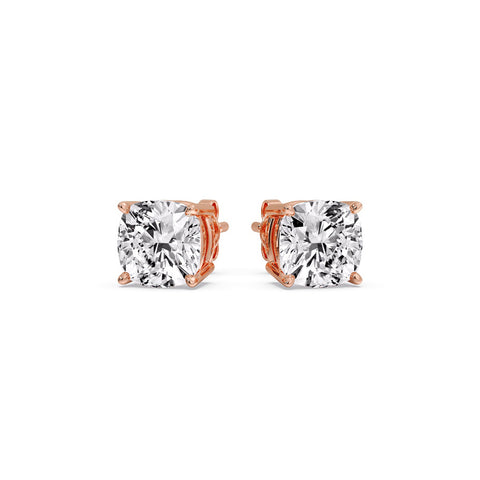 Cushion Diamond Basket Stud Earring