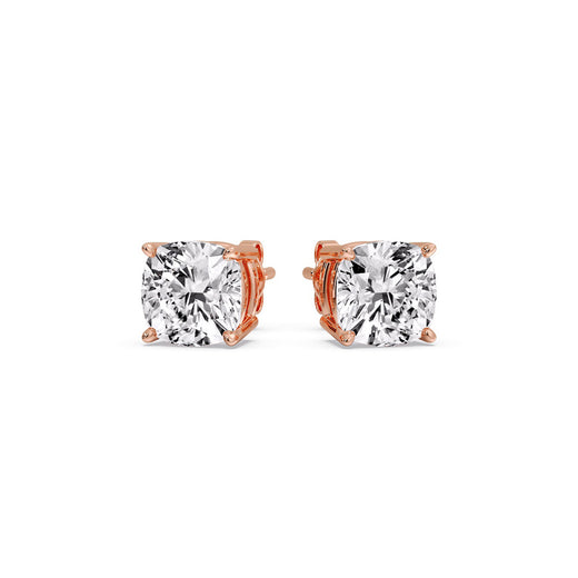 Cushion Diamond Basket Stud Earring