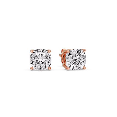 Cushion Diamond Basket Stud Earring