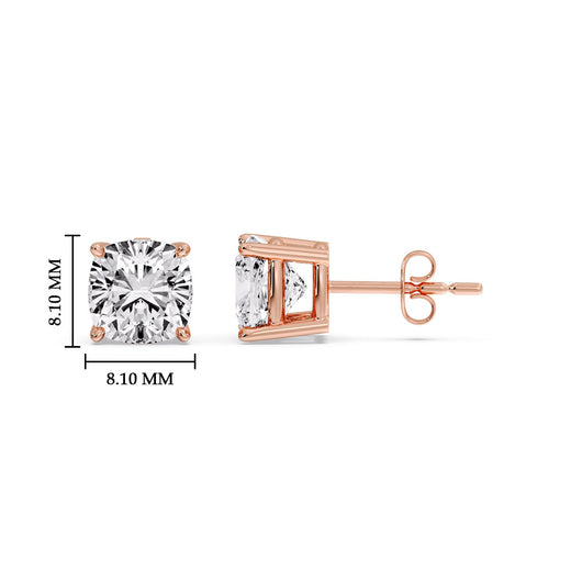 Cushion Diamond Basket Stud Earring
