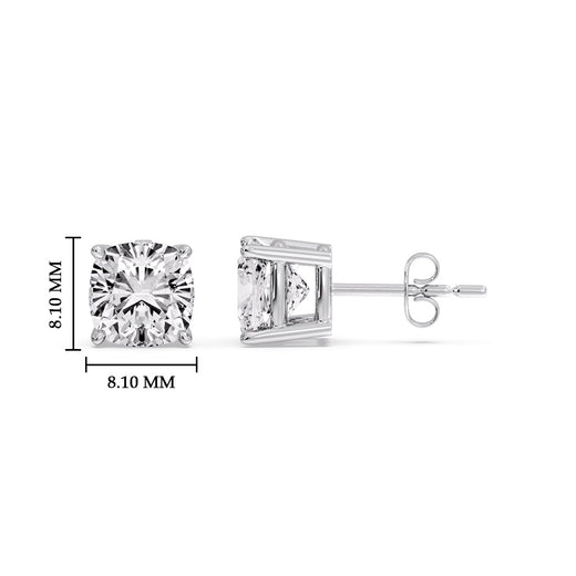Cushion Diamond Basket Stud Earring