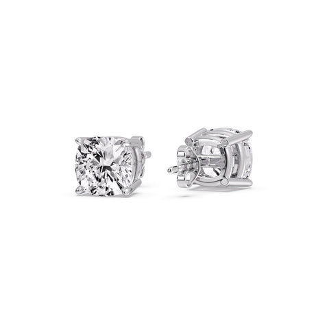 Cushion Diamond Basket Stud Earring