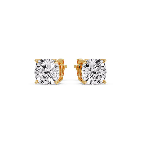Cushion Diamond Basket Stud Earring