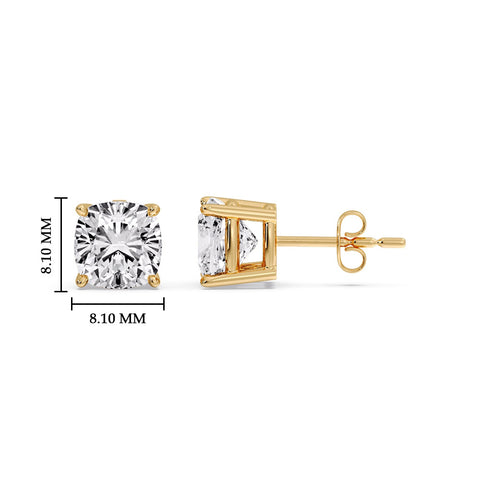 Cushion Diamond Basket Stud Earring