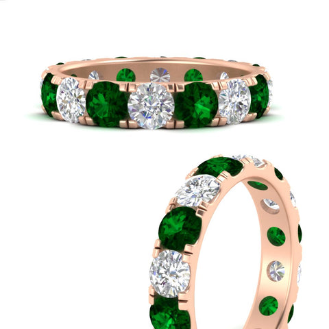 4-carat-double-prong-eternity-wedding-band-diamond-and-emerald-in-rose-gold-FDEWB8371GEMGRANGLE3-4.00CT-NL-RG