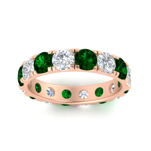 4-carat-double-prong-eternity-wedding-band-diamond-and-emerald-in-rose-gold-FDEWB8371GEMGRANGLE5-4.00CT-NL-RG