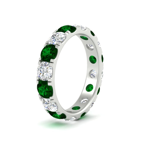4-carat-double-prong-eternity-wedding-band-diamond-and-emerald-in-white-gold-FDEWB8371GEMGRANGLE2-4.00CT-NL-WG