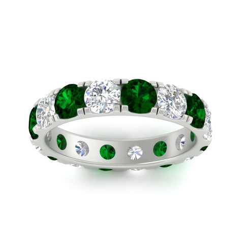 4-carat-double-prong-eternity-wedding-band-diamond-and-emerald-in-white-gold-FDEWB8371GEMGRANGLE5-4.00CT-NL-WG