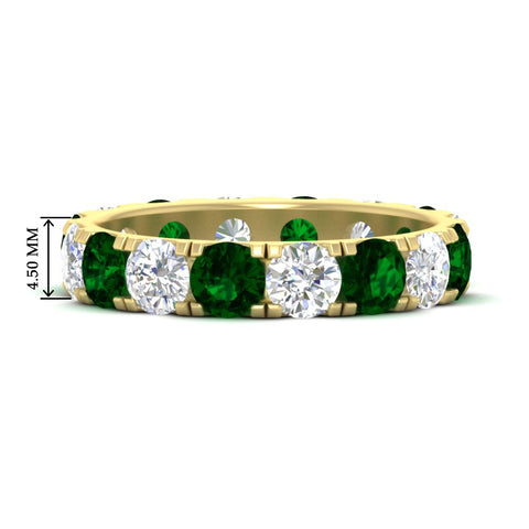 4-carat-double-prong-eternity-wedding-band-diamond-and-emerald-in-yellow-gold-FDEWB8371GEMGR-4.00CT-NL-YG-HW