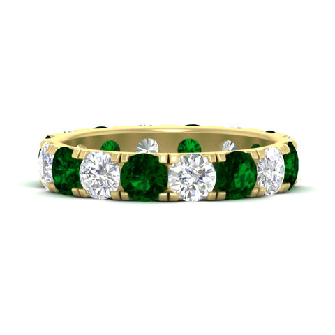 4-carat-double-prong-eternity-wedding-band-diamond-and-emerald-in-yellow-gold-FDEWB8371GEMGR-4.00CT-NL-YG