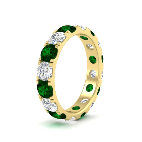 4-carat-double-prong-eternity-wedding-band-diamond-and-emerald-in-yellow-gold-FDEWB8371GEMGRANGLE2-4.00CT-NL-YG
