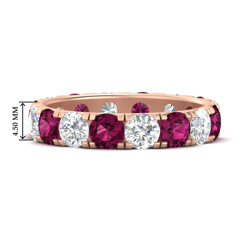 4 Carat Double Prong Eternity Wedding Band Diamond