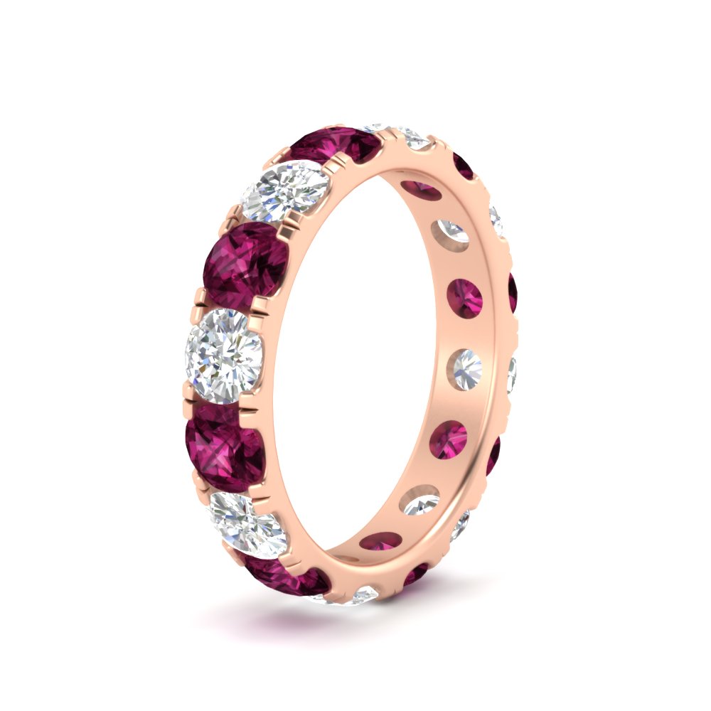 4 Carat Double Prong Eternity Wedding Band Diamond