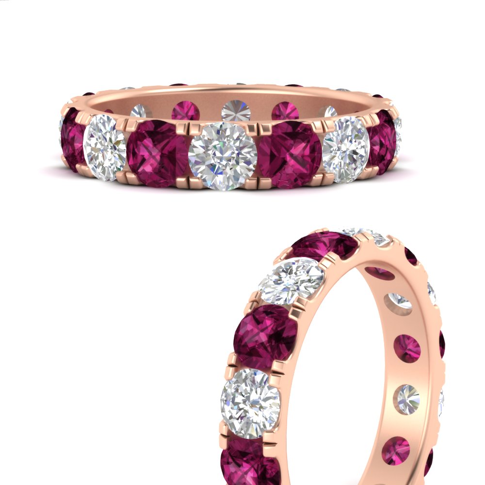 4 Carat Double Prong Eternity Wedding Band Diamond