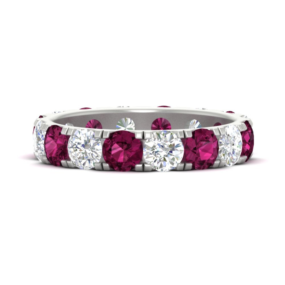 4 Carat Double Prong Eternity Wedding Band Diamond