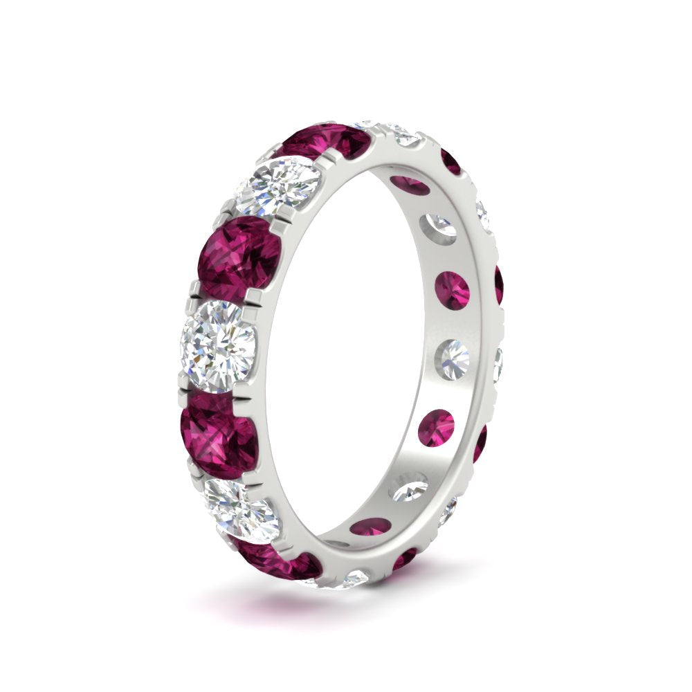 4 Carat Double Prong Eternity Wedding Band Diamond