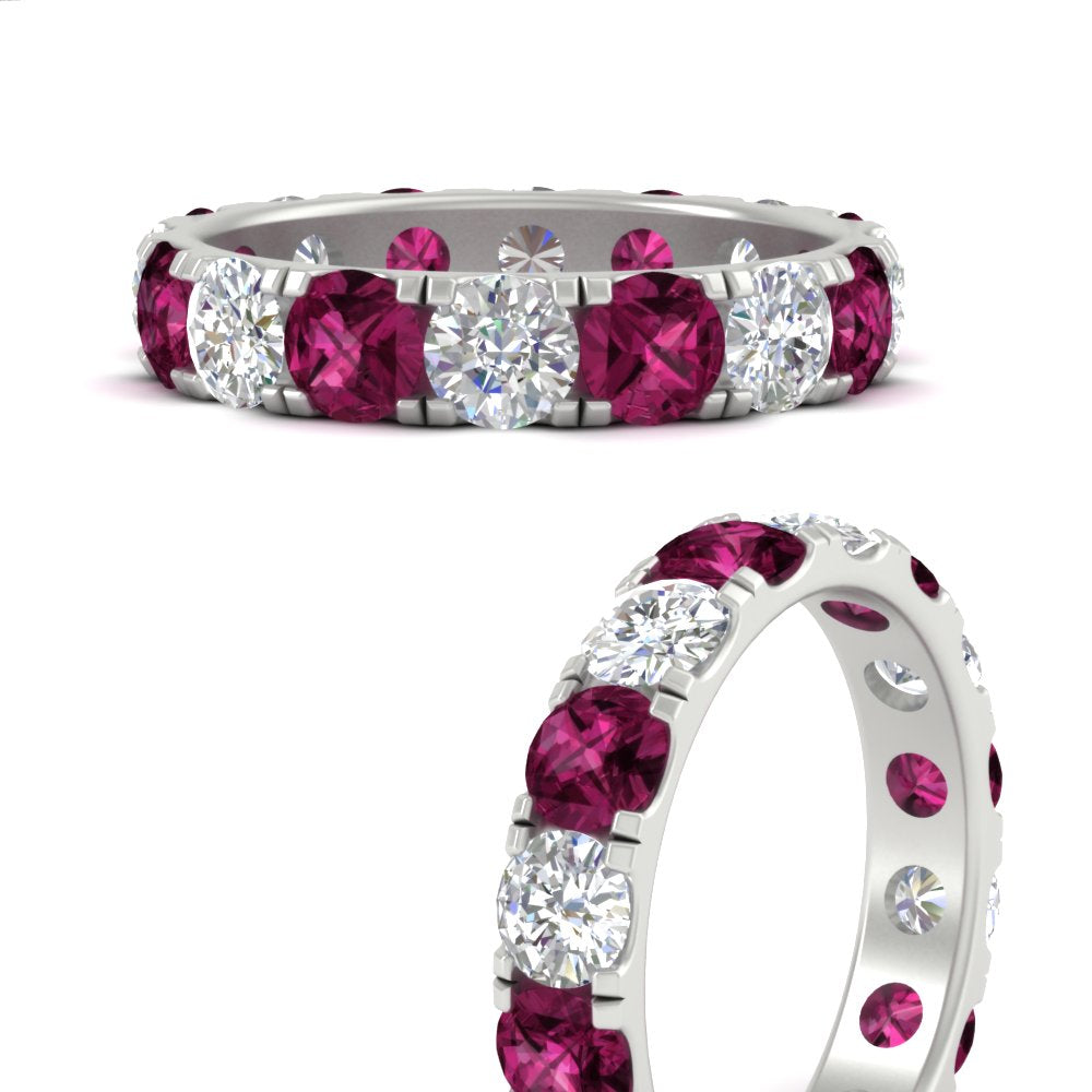 4 Carat Double Prong Eternity Wedding Band Diamond