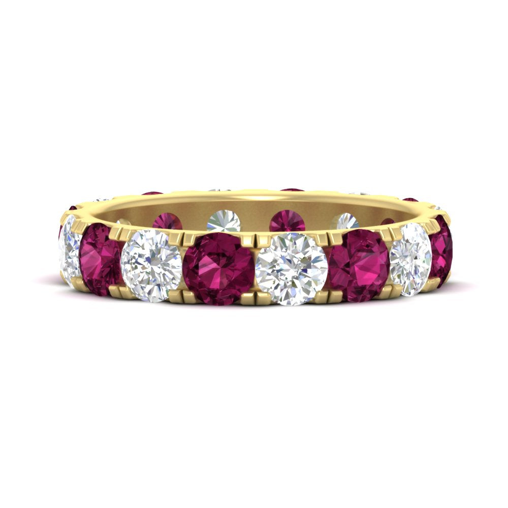 4 Carat Double Prong Eternity Wedding Band Diamond