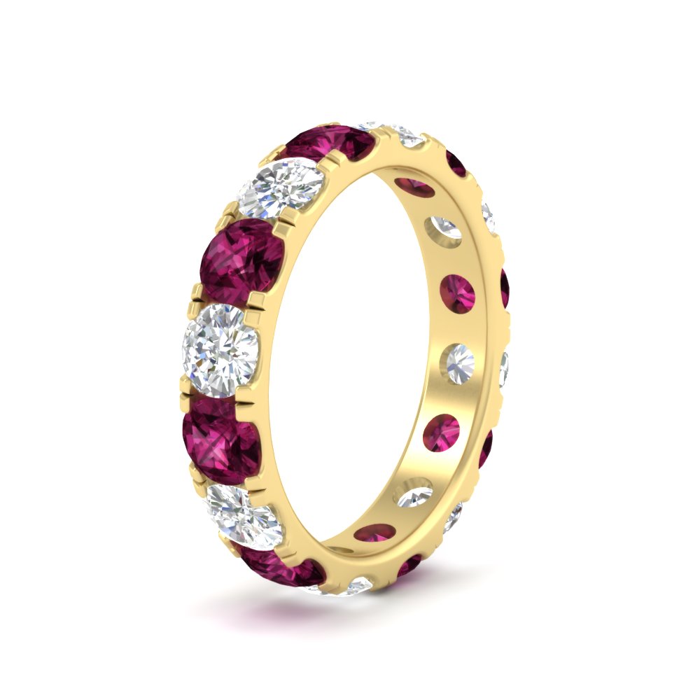 4 Carat Double Prong Eternity Wedding Band Diamond