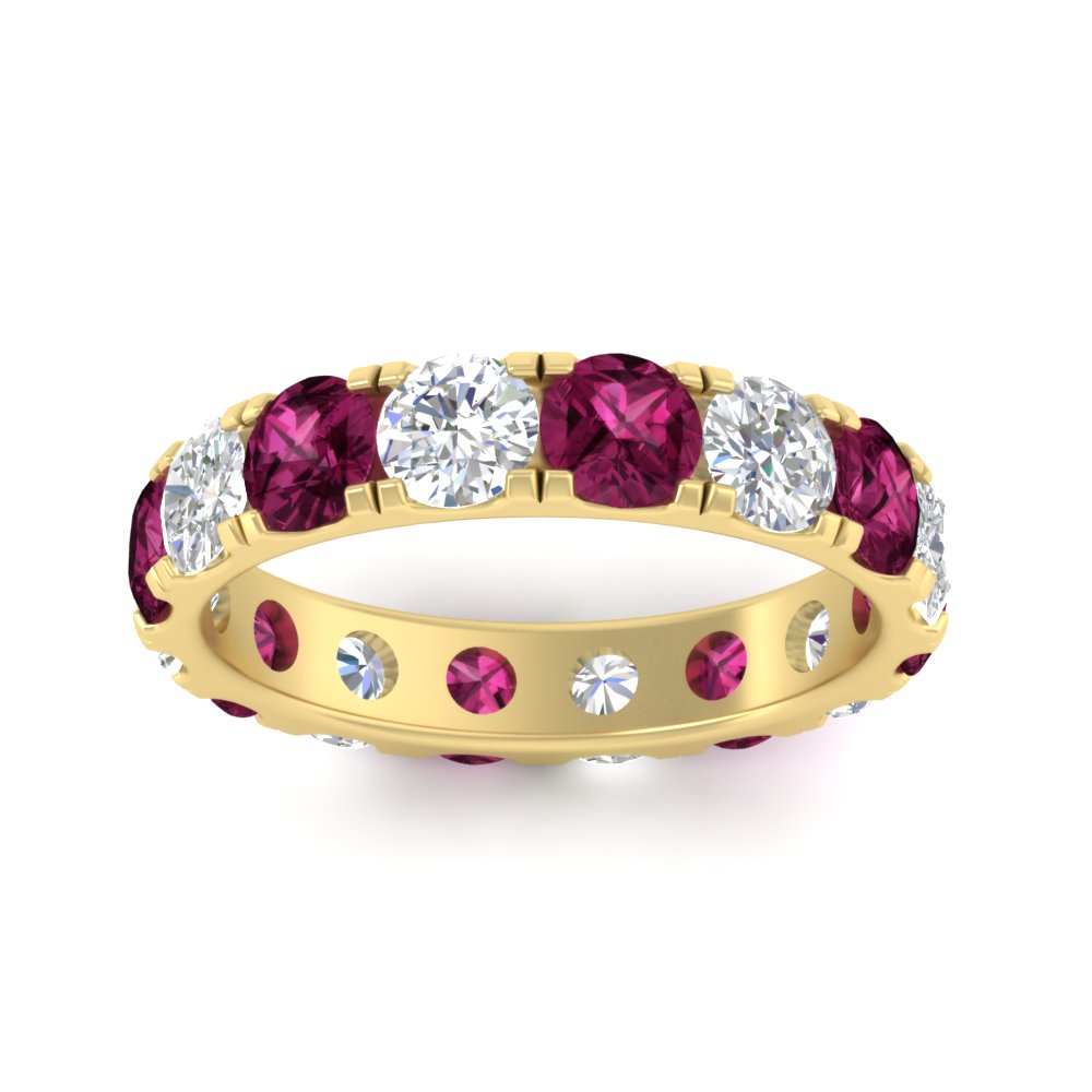 4 Carat Double Prong Eternity Wedding Band Diamond