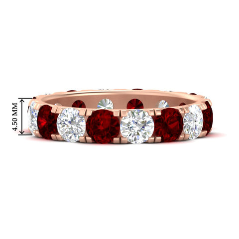 4-carat-double-prong-eternity-wedding-band-diamond-and-ruby-in-rose-gold-FDEWB8371GRUDR-4.00CT-NL-RG-HW